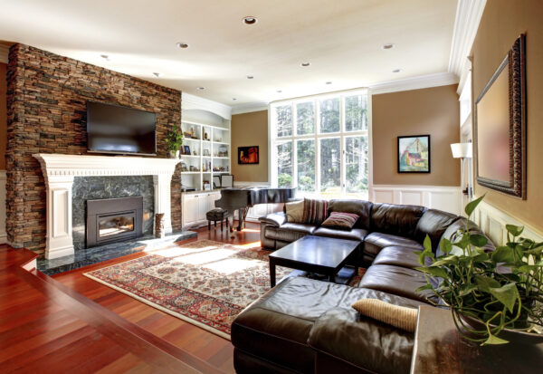 Beautiful living room with wooden floors