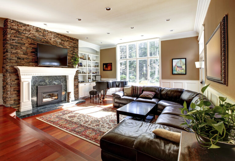 Beautiful living room with wooden floors