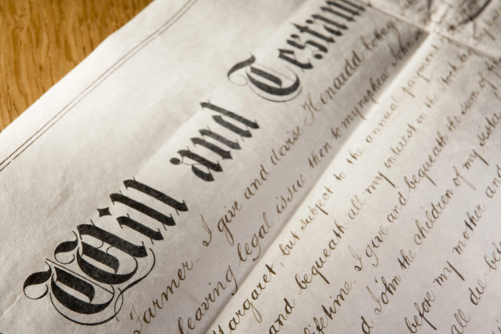 Old-fashioned will and testament